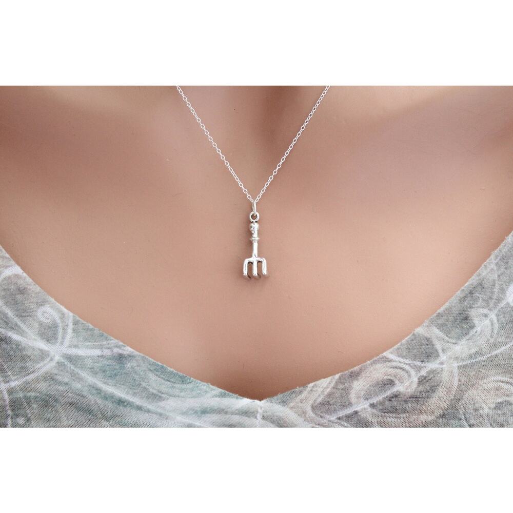 Sterling Silver Garden Rake Necklace